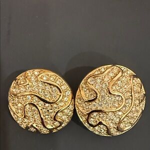 Christian Dior Gold and Crystal Earrings